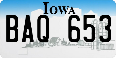 IA license plate BAQ653