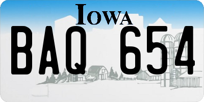 IA license plate BAQ654