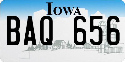 IA license plate BAQ656