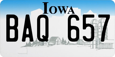 IA license plate BAQ657