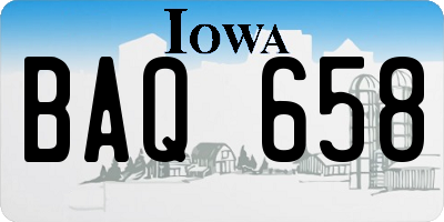 IA license plate BAQ658