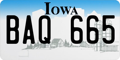 IA license plate BAQ665