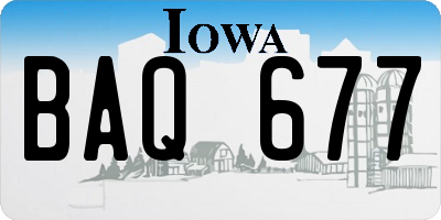IA license plate BAQ677