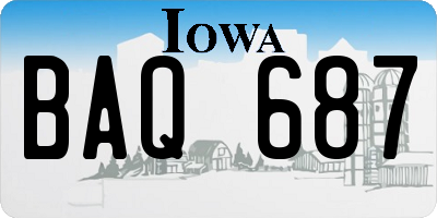 IA license plate BAQ687