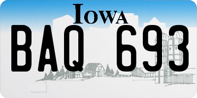 IA license plate BAQ693