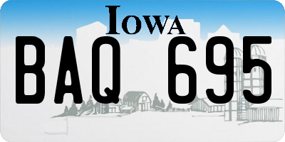 IA license plate BAQ695