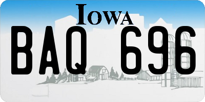 IA license plate BAQ696