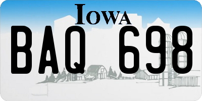 IA license plate BAQ698