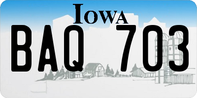 IA license plate BAQ703