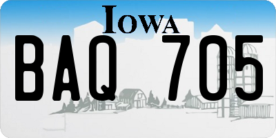 IA license plate BAQ705