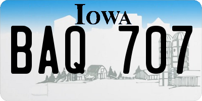 IA license plate BAQ707