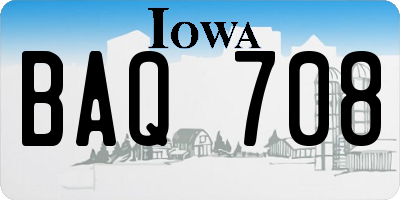 IA license plate BAQ708