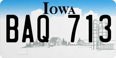 IA license plate BAQ713