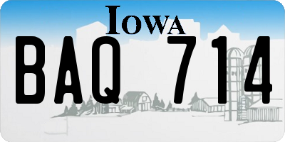 IA license plate BAQ714