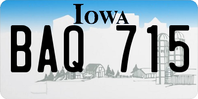 IA license plate BAQ715