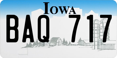 IA license plate BAQ717