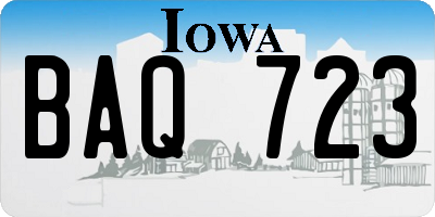 IA license plate BAQ723