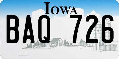 IA license plate BAQ726