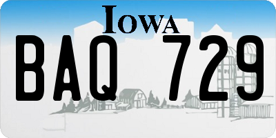 IA license plate BAQ729