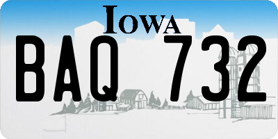 IA license plate BAQ732