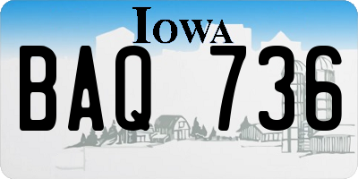 IA license plate BAQ736