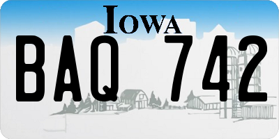 IA license plate BAQ742