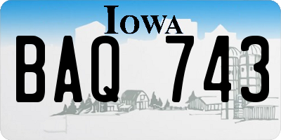 IA license plate BAQ743