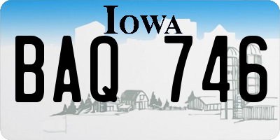 IA license plate BAQ746