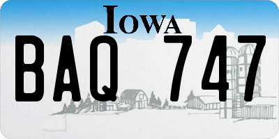 IA license plate BAQ747