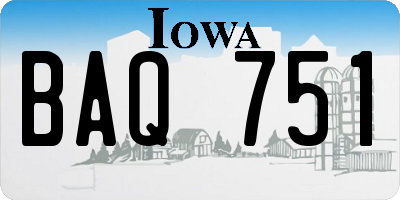 IA license plate BAQ751