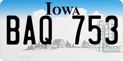 IA license plate BAQ753