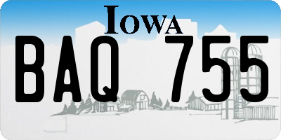 IA license plate BAQ755