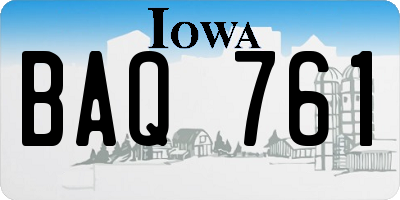 IA license plate BAQ761