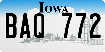 IA license plate BAQ772
