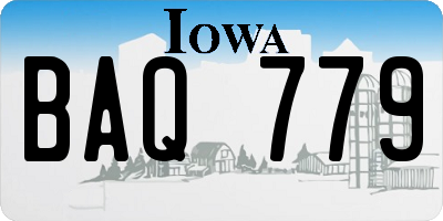 IA license plate BAQ779