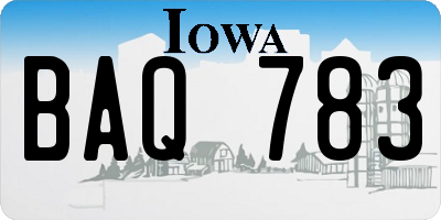 IA license plate BAQ783