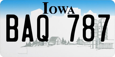 IA license plate BAQ787