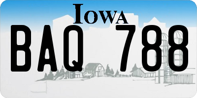 IA license plate BAQ788