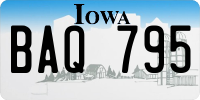 IA license plate BAQ795