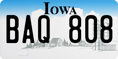 IA license plate BAQ808