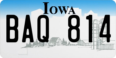 IA license plate BAQ814