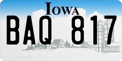 IA license plate BAQ817