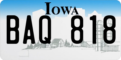 IA license plate BAQ818