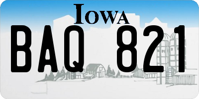 IA license plate BAQ821