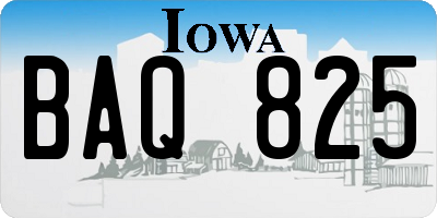 IA license plate BAQ825