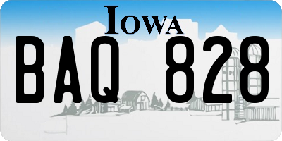 IA license plate BAQ828