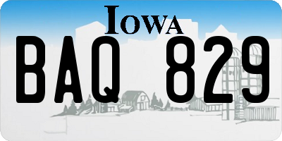 IA license plate BAQ829