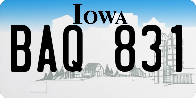 IA license plate BAQ831