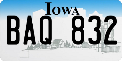 IA license plate BAQ832