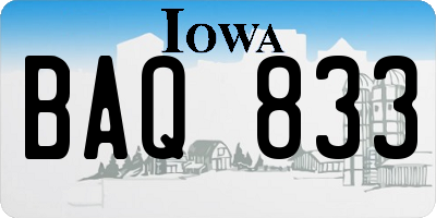 IA license plate BAQ833